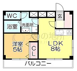 第12上野ビル 1LDKの間取図画像