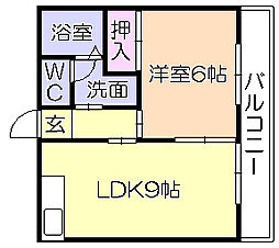 シティーコーポ青峰 1LDKの間取図画像