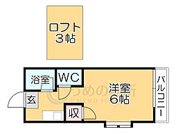 ドルフィンハイム ワンルームの間取図画像