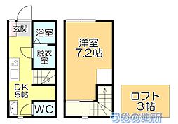 ナナザスタイル田主丸B 1DKの間取図画像