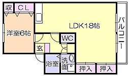コンフォートヴィラ 1LDKの間取図画像