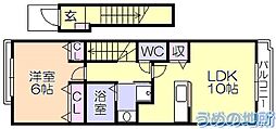 桜壱番館 1LDKの間取図画像