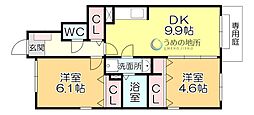 ギャランコートA 2DKの間取図画像