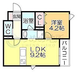 クリサンス 1LDKの間取図画像