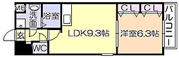 MOONRIVER久留米東町 1LDKの間取図画像