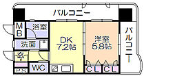 ライオンズマンション日吉町 1DKの間取図画像