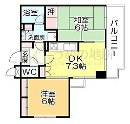 ライオンズマンション久留米第3 2DKの間取図画像