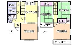 シャフトレジデンス櫛原 4DKの間取図画像