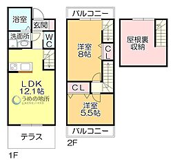 グレイス高三潴 2LDKの間取図画像
