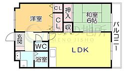 アーバンヒル広川 2LDKの間取図画像