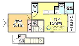 リヴィエール 1LDKの間取図画像