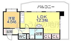 ライオンズマンション久留米駅東 2DKの間取図画像