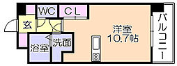 クオリアけやき通り ワンルームの間取図画像