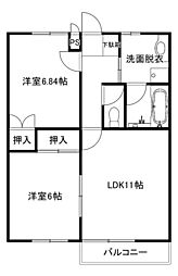 カーサ・ソニア 2LDKの間取図画像