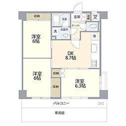 エミネンス相模大塚 3DKの間取図画像