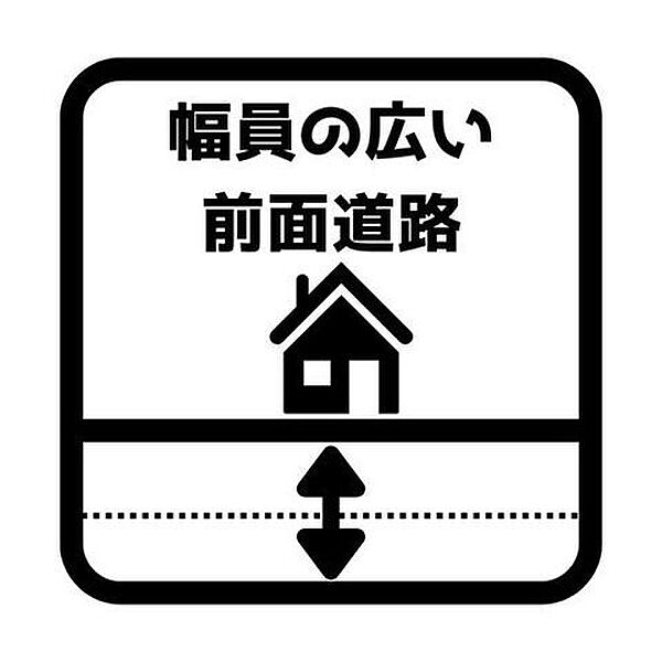車の出入りがスムーズな幅員の広い前面道路。