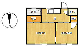 コーポ和久市 2Kの間取図画像