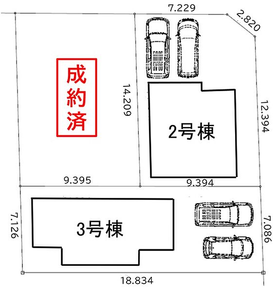 限定2棟！並列駐車2台可能♪（車種による）