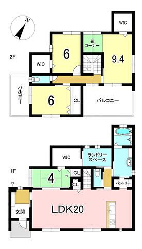 2号棟　4LDK+S　土地面積205.43m2　建物面積125.05m2