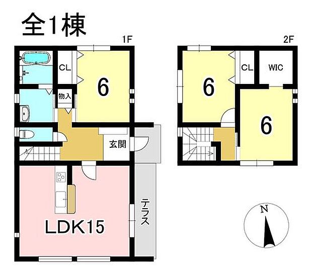 3LDK+S　土地面積164.41m2　建物面積84.48m2