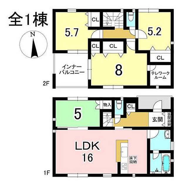 4LDK+S　土地面積219.49m2　建物面積95.58m2