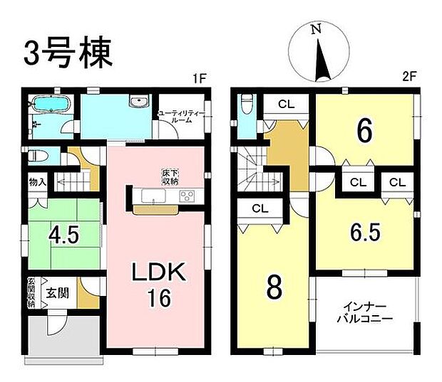 3号棟　4LDK+S　土地面積216.81m2　建物面積100.03m2