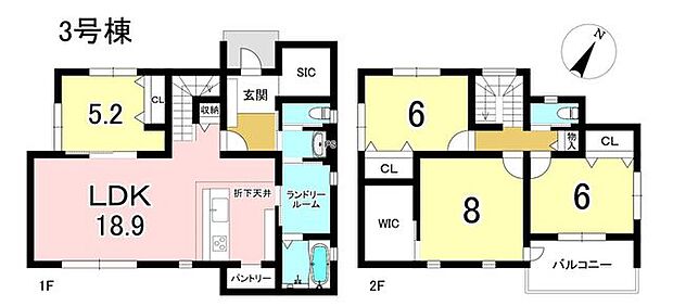 3号棟 4LDK+S 土地面積247.37m2 建物面積115.92m2