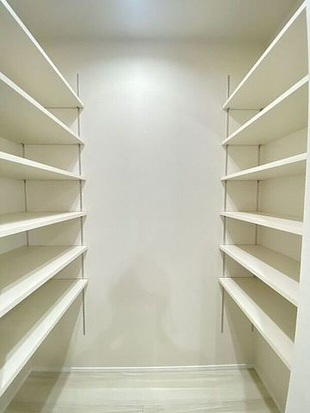 キッチンは家の中でも物が多い場所ですが、キッチン側に大きな収納があるとかなり頼もしいですね。