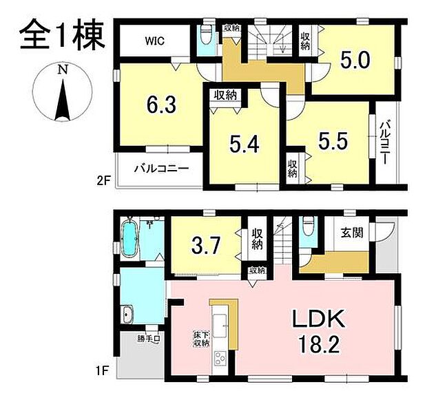 5LDK+S　土地面積199.75m2　建物面積105.79m2