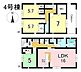 間取り：4号棟　4LDK+S　土地面積189.76m2　建物面積95.58m2