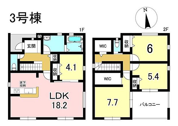 3号棟　4LDK+S　土地面積225.13m2　建物面積115.19m2