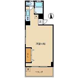都営大江戸線 西新宿五丁目駅 徒歩9分の賃貸マンション 2階1Kの間取り