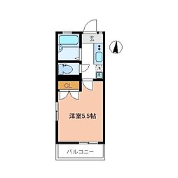 コート広沢 1Kの間取図画像