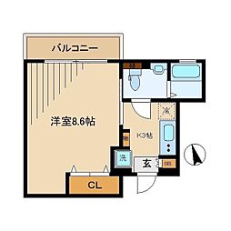 エスポワール東高円寺 1Kの間取図画像