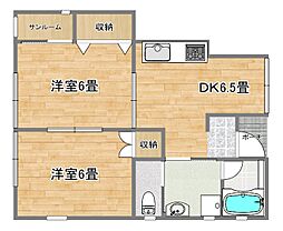 アイビス2 2DKの間取図画像