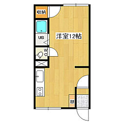 せのハイツ5 2階ワンルームの間取り