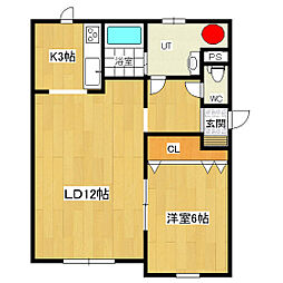 LEAP-2（リープ2） 1階1LDKの間取り