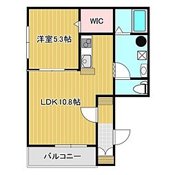 S．MIYOI　A−III 2階1LDKの間取り