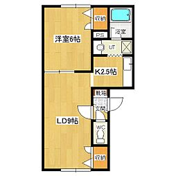 YAMASA 2階1LDKの間取り