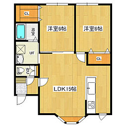Pia（ピア） 1階2LDKの間取り