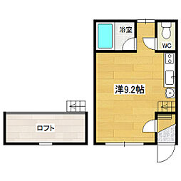 ロピアカナ 1階ワンルームの間取り