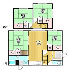 JR石北本線 西北見駅 徒歩30分の賃貸一戸建て 4LDKの間取り