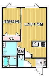 ノアール 1LDKの間取図画像