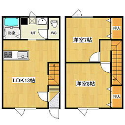 スーパーハイム西富B 2LDKの間取図画像