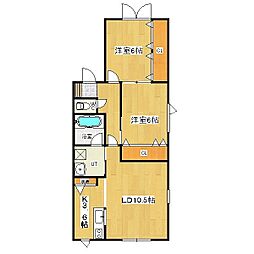 K・トーラス 2LDKの間取図画像