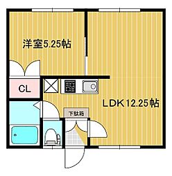 グローリヤハイム1 1LDKの間取図画像