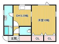 CLAIR 1DKの間取図画像