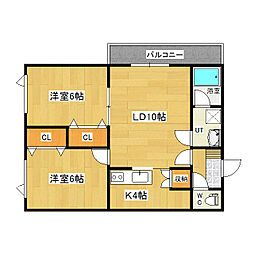 プリマラピュタ 2LDKの間取図画像