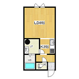 LaFlora3 1Kの間取図画像
