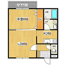 スイングラピュタ 1LDKの間取図画像